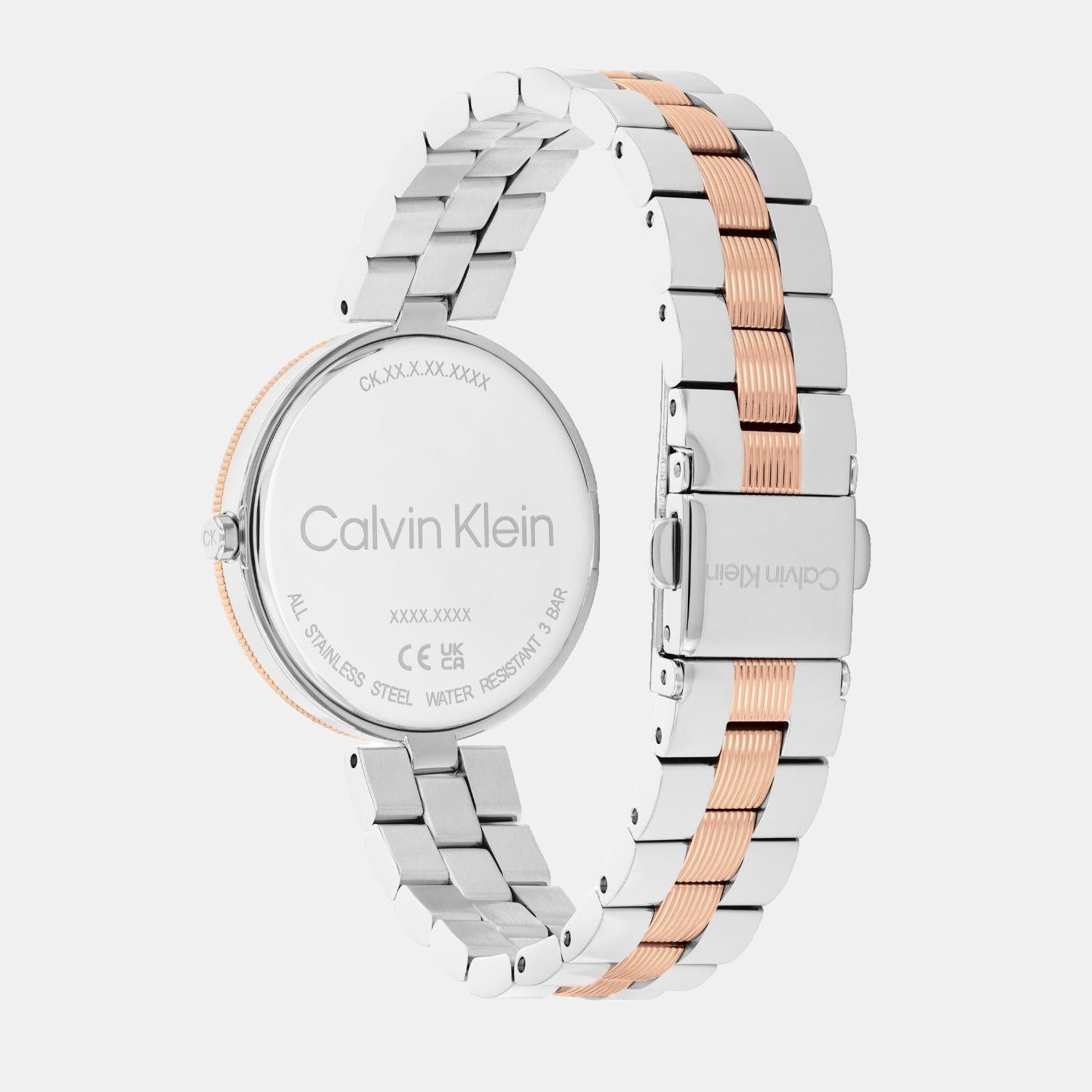 Calvin Klein Women Round Silver White watch