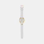 Slim Runway Women Quartz White Dial Analog Leather Watch MK7466