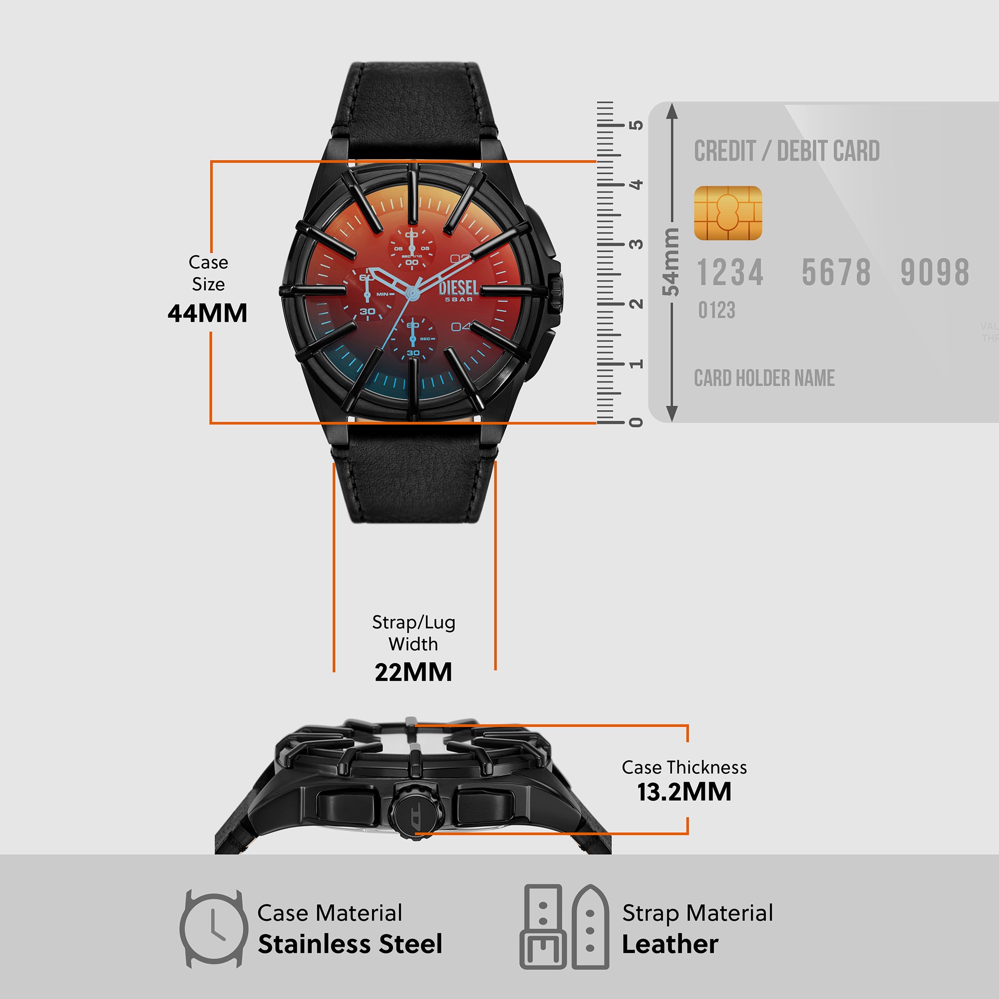 Diesel Leather Black watch