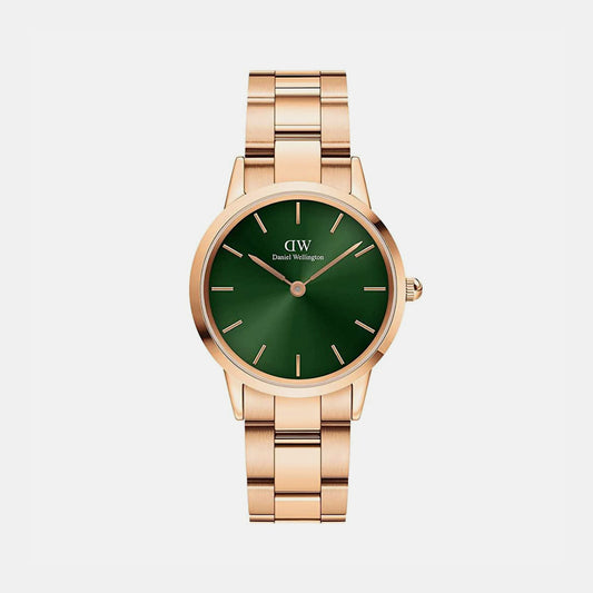 Iconic Women's Green Analog Stainless Steel Watch DW00100420K