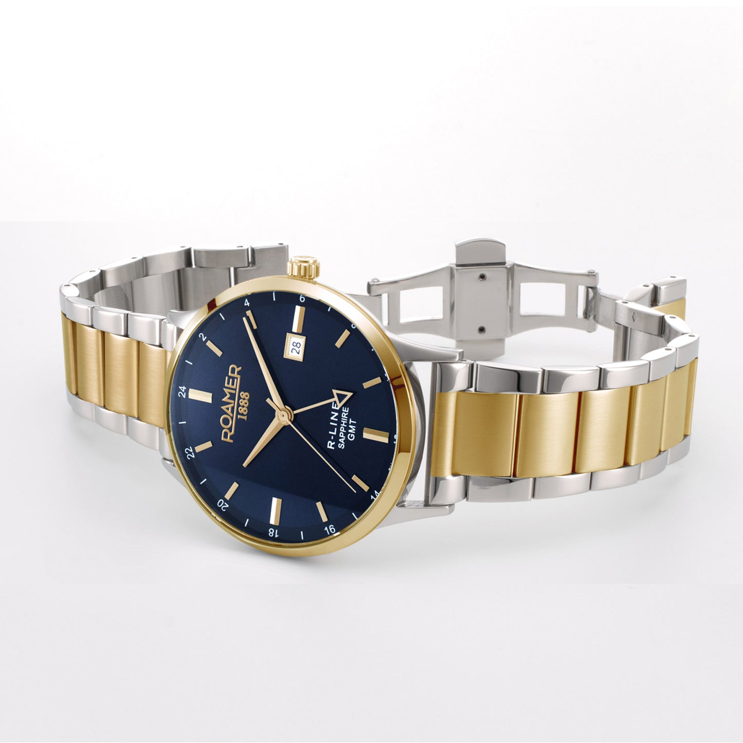 Quartz Men's Blue Sunray Analog Stainless Steel Watch 990987 47 45 05