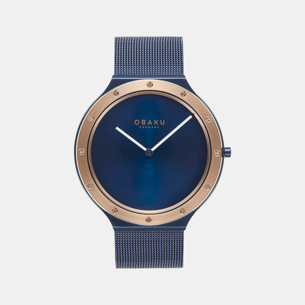 Obaku Round Blue Analog watch