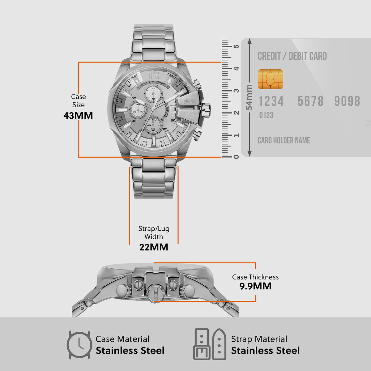 Diesel Stainless Steel Silver watch