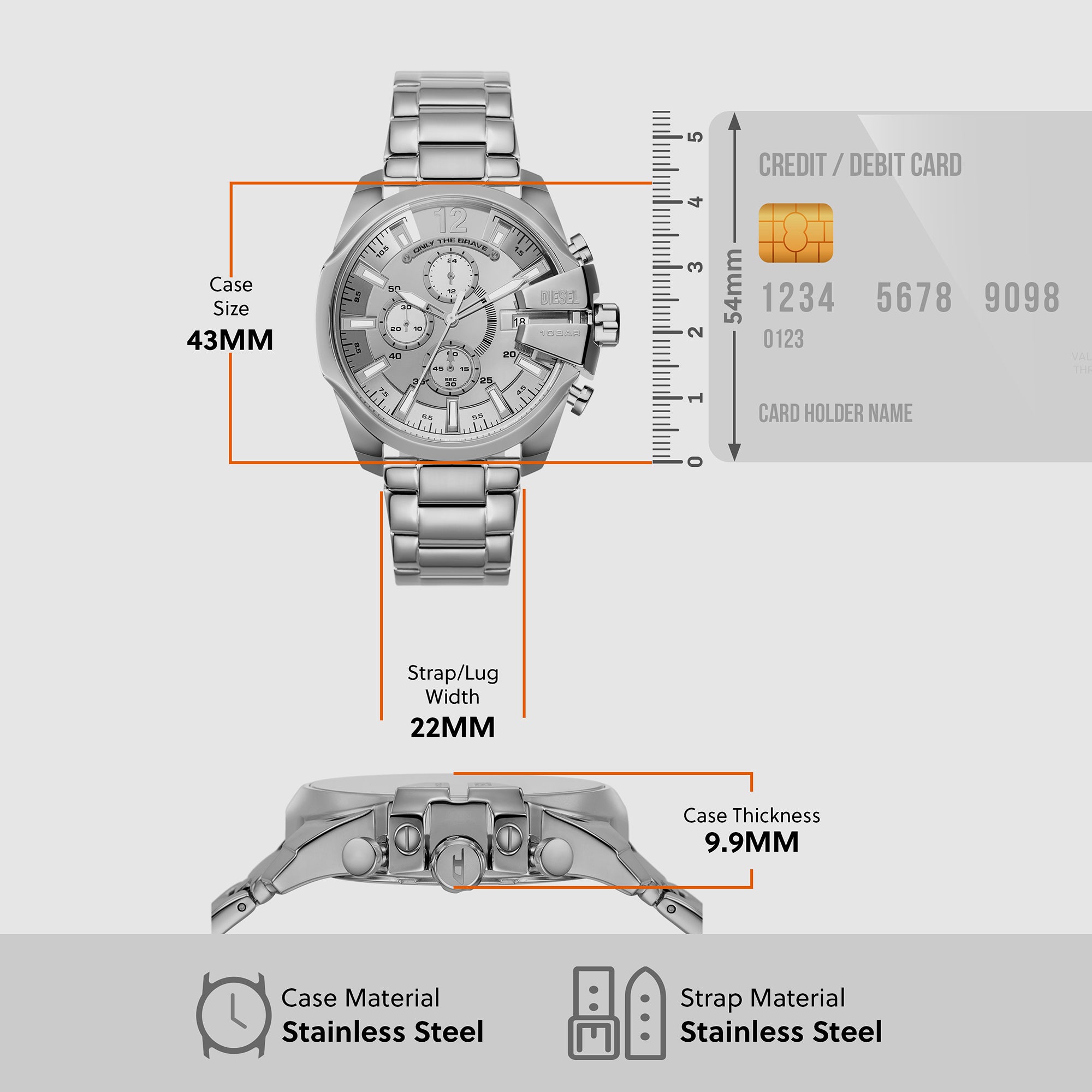 Diesel Stainless Steel Silver watch