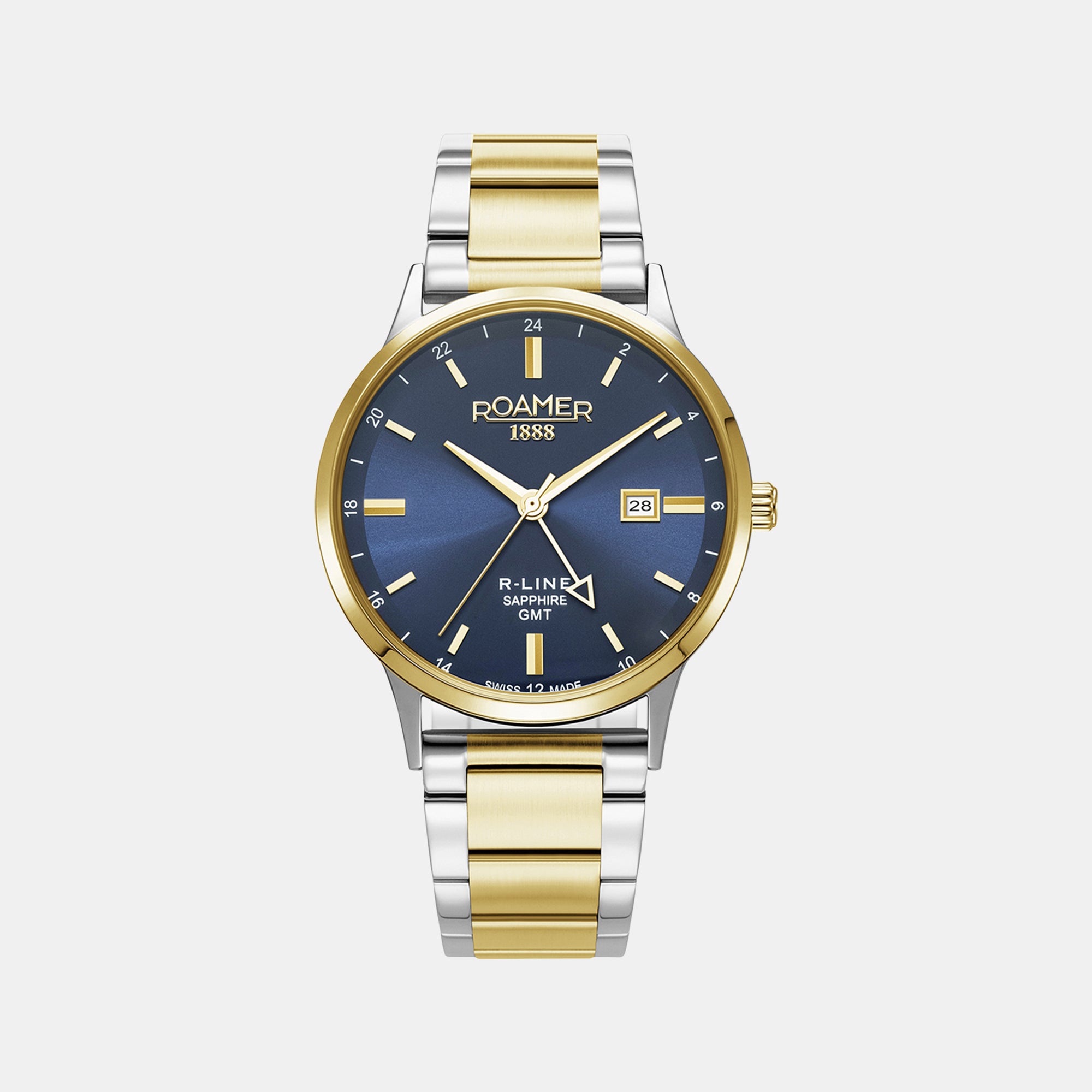 R-Line Men Quartz Blue Sunray Dial Analog Stainless Steel Watch 990987 47 45 05