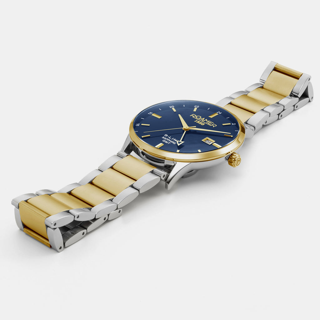 R-Line Men Quartz Blue Sunray Dial Analog Stainless Steel Watch 990987 47 45 05