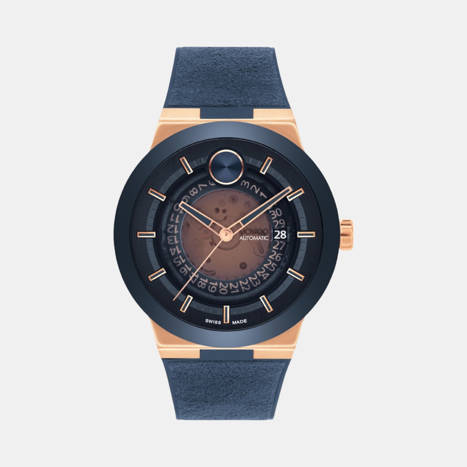 Bold Men Automatic Transparent Dial Analog Leather Watch 3601194