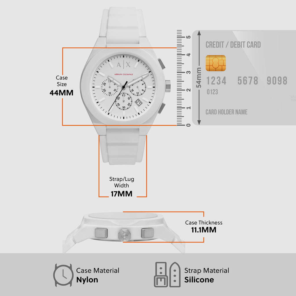 Armani Exchange Silicone White watch