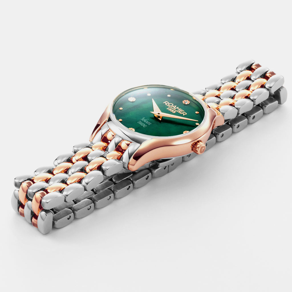 Soleure Women Quartz Green Mother Of Pearl Dial Analog Stainless Steel Watch 547857 49 75 50