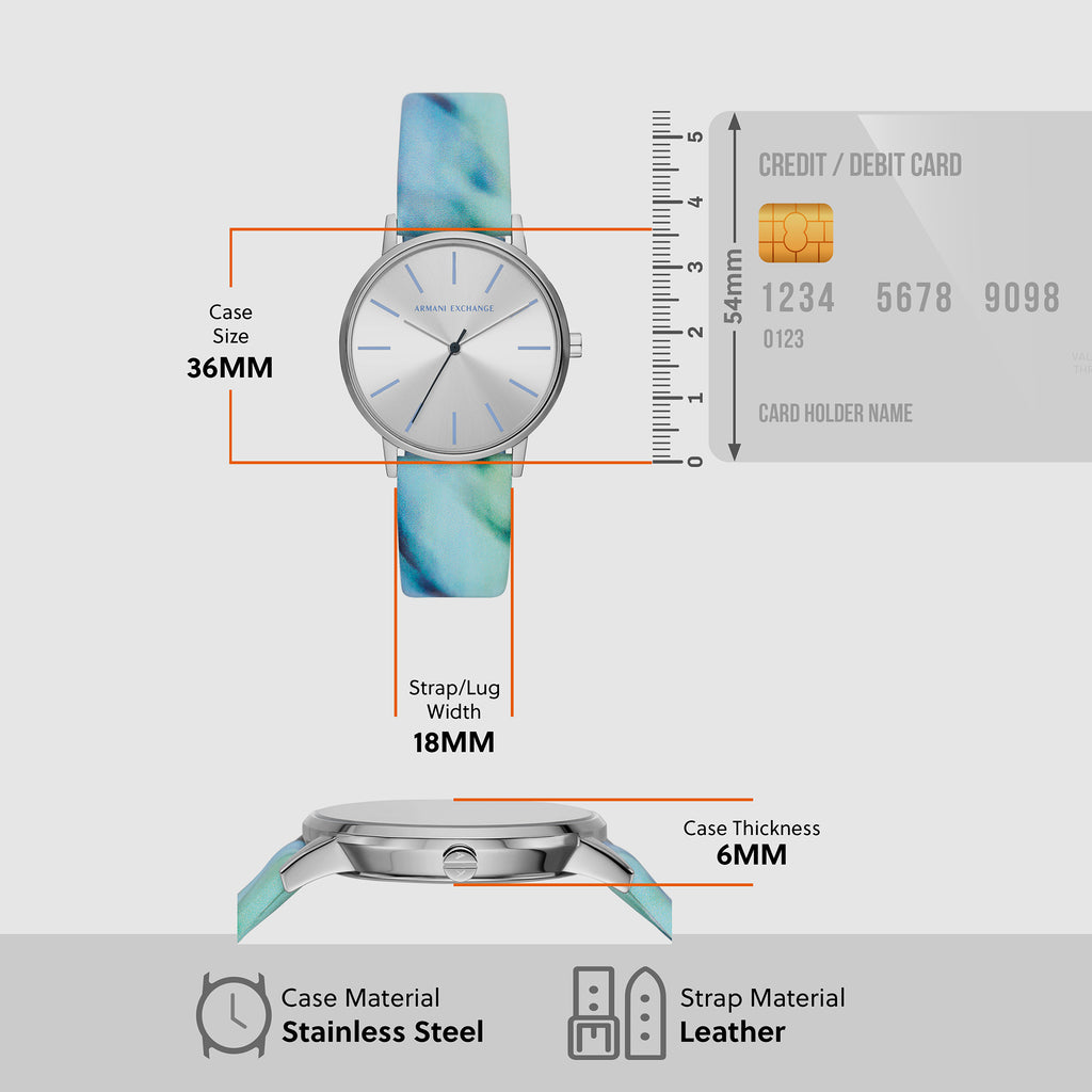 Armani Exchange Leather Silver watch