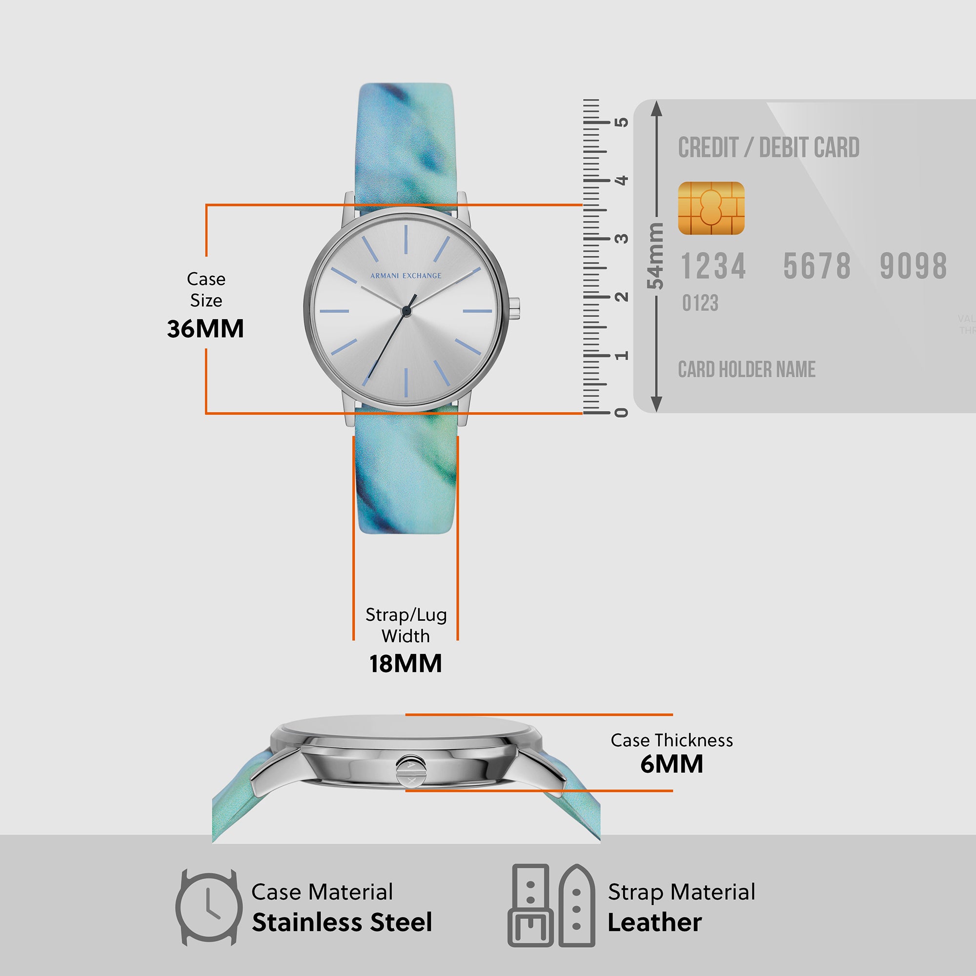 Armani Exchange Leather Silver watch