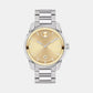 Men Quartz Gold Dial Analog Stainless Steel Watch 3601203