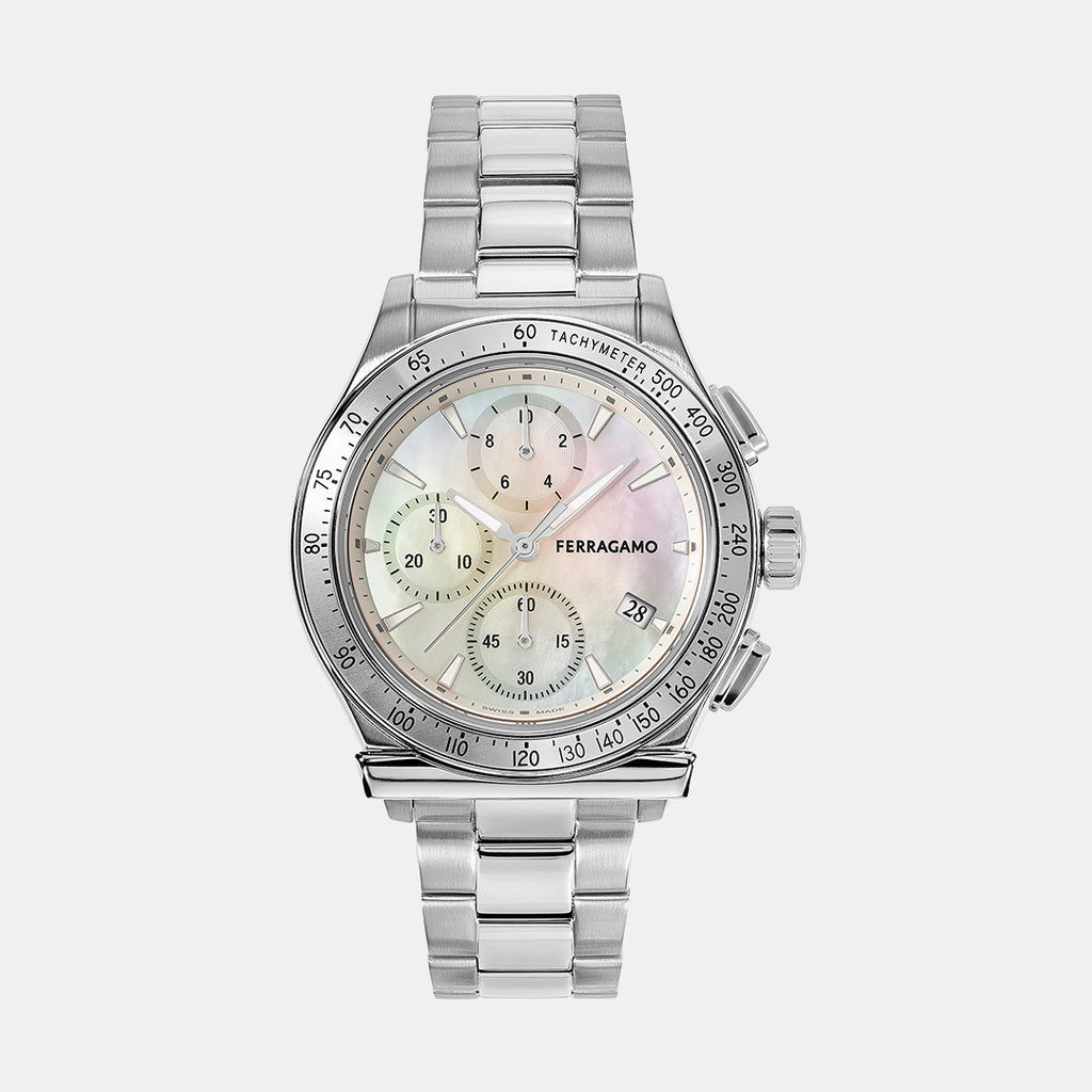 Ferragamo Round White Chronograph watch