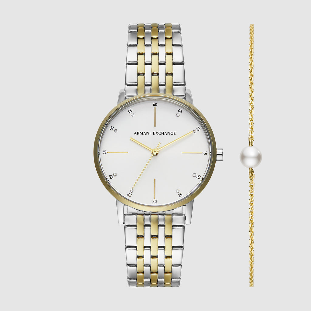 Armani Exchange Round Silver Analog watch