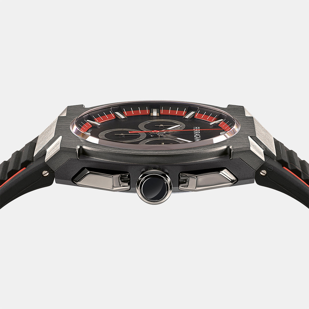 Ferragamo Men Round Black watch