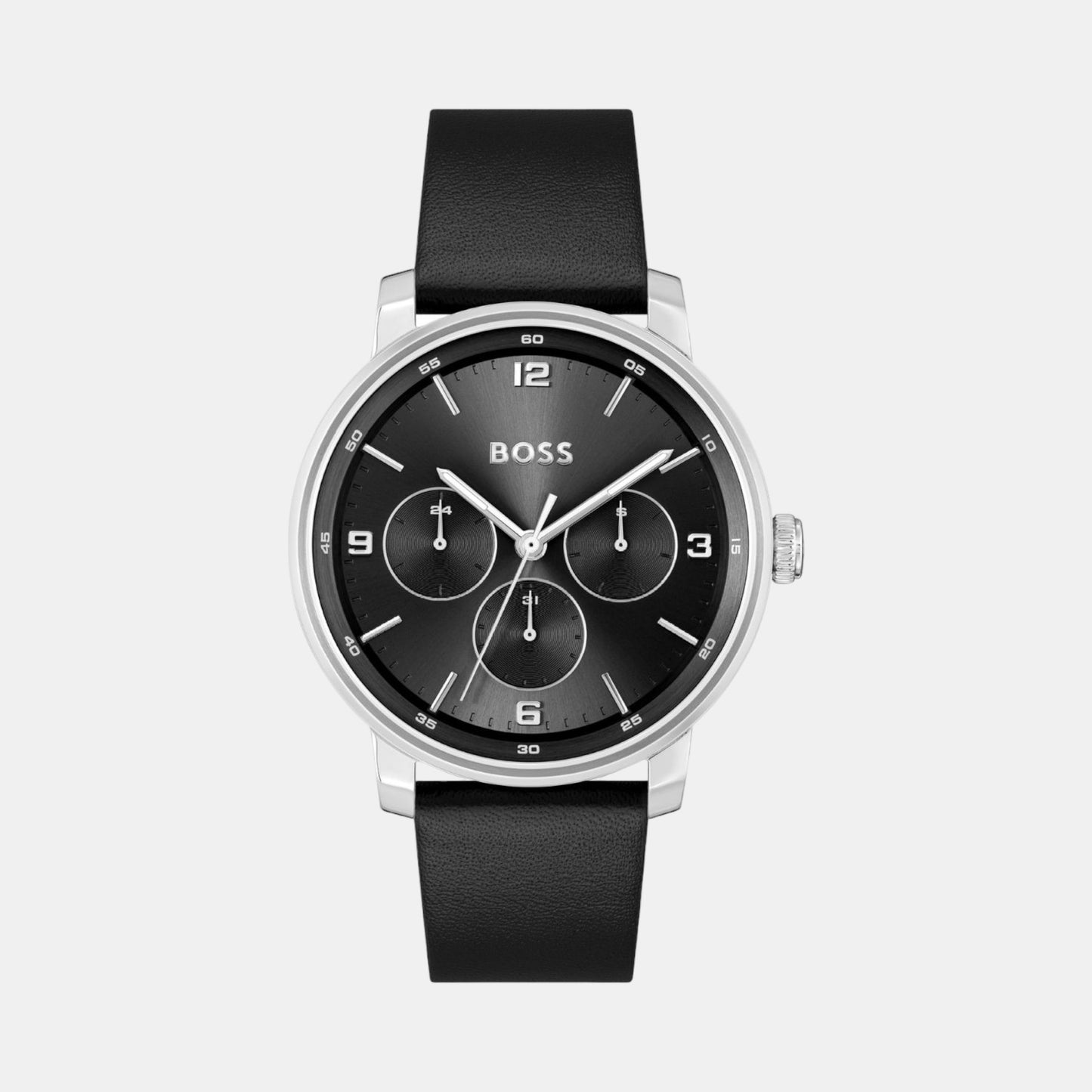 Men Quartz Black Dial Leather Watch 1514125