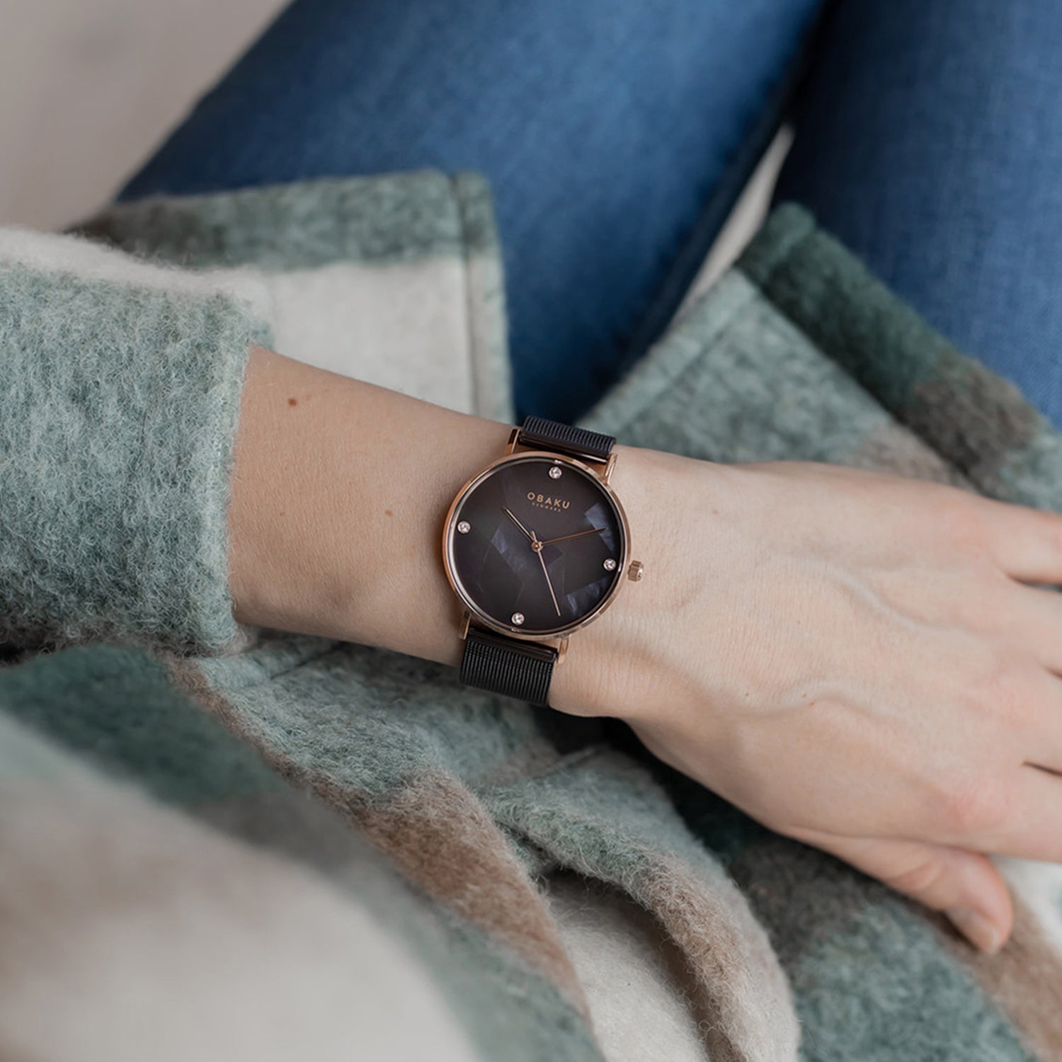 Obaku Stainless Steel Brown Mother Of Pearl watch