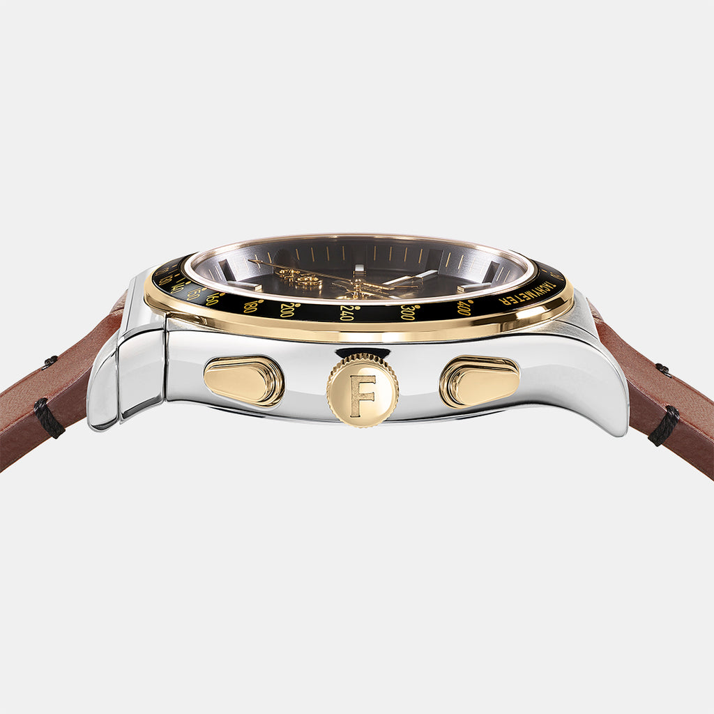 Ferragamo Men Round Black watch