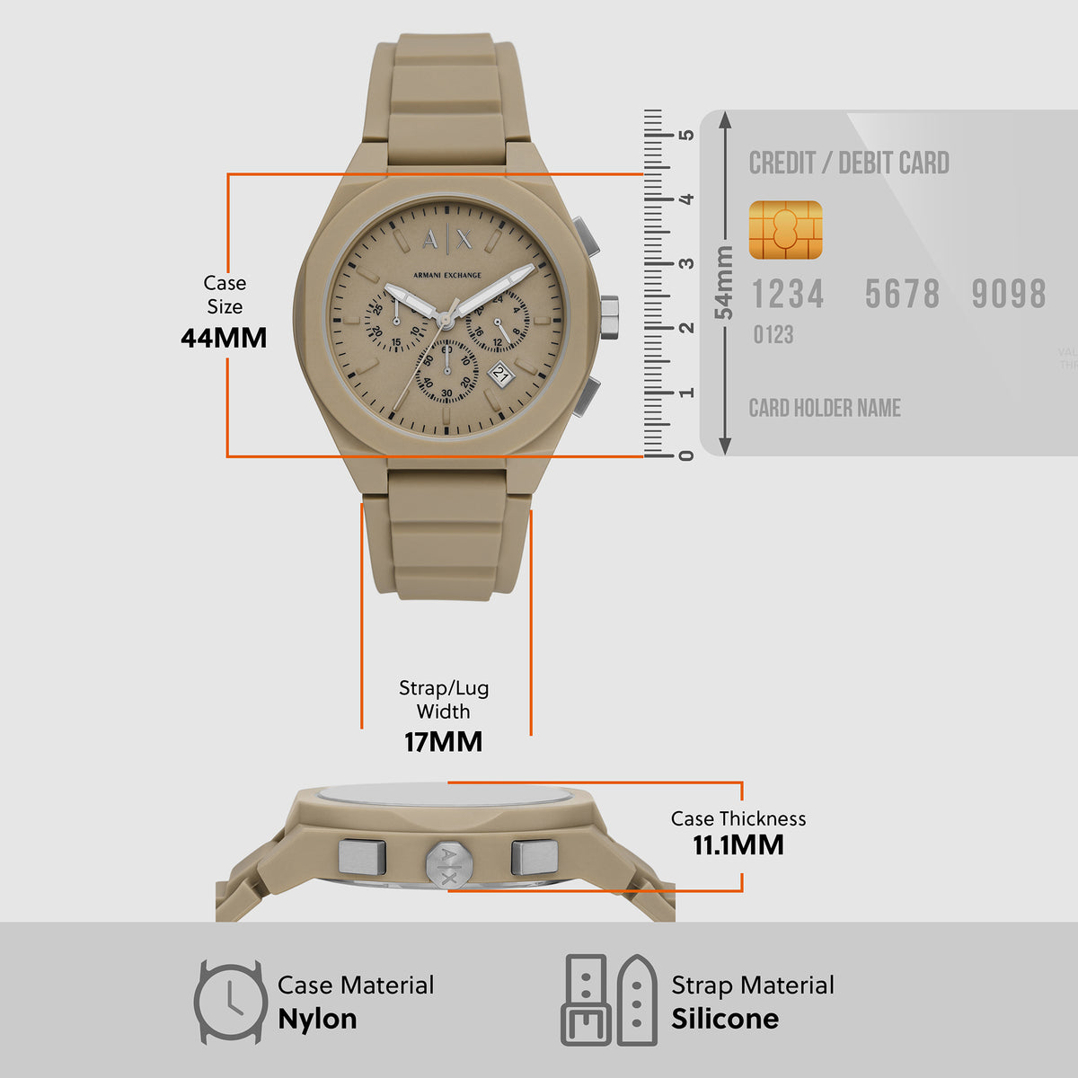 Armani Exchange Silicone Brown watch