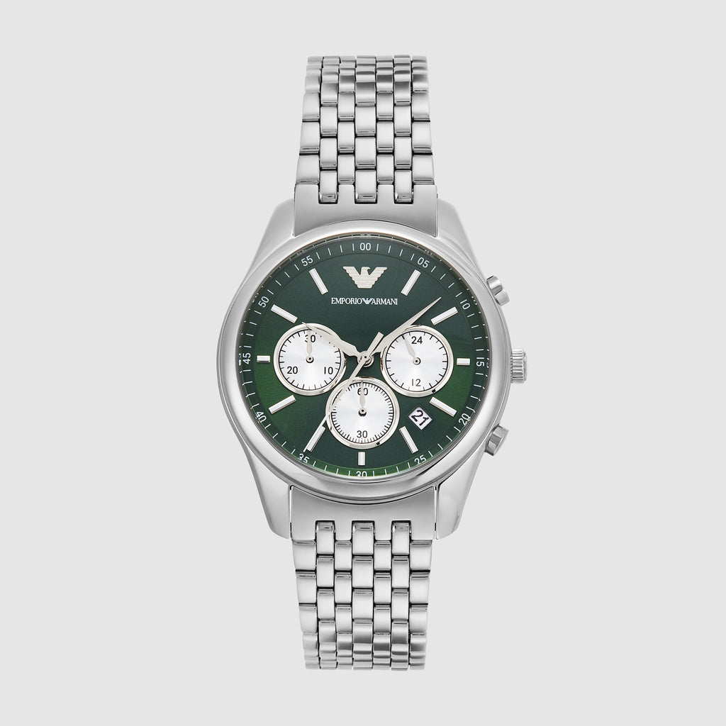Emporio Armani Round Green Chronograph watch
