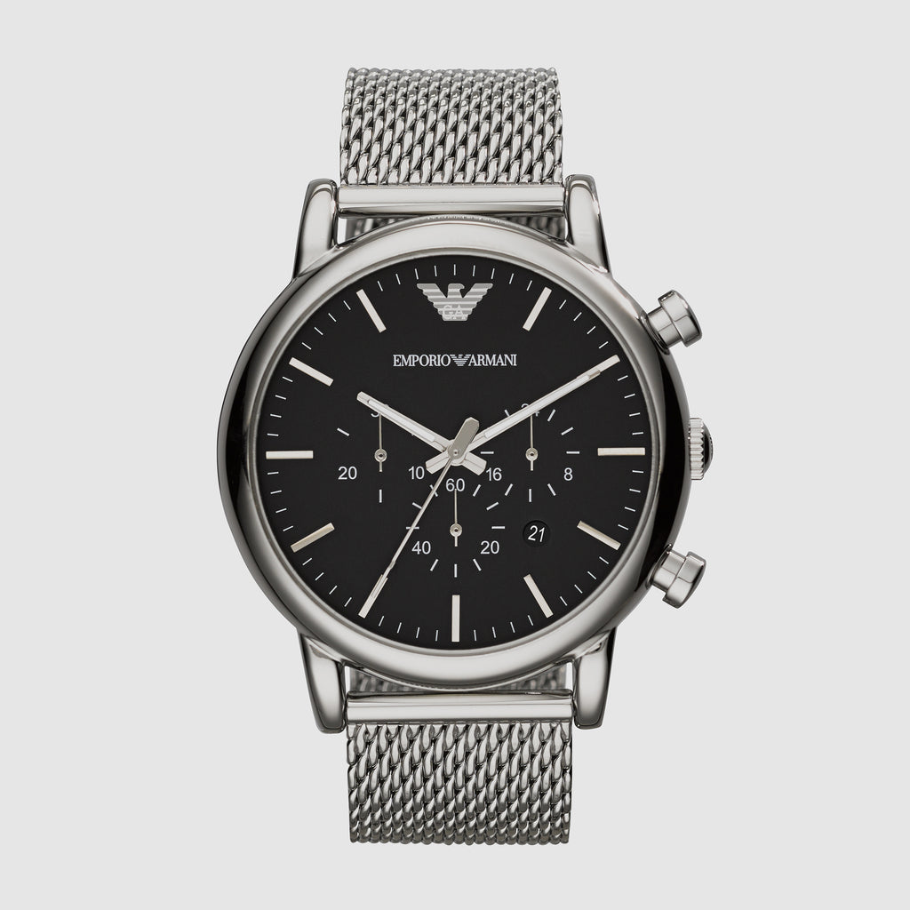 Emporio Armani Round Black Chronograph watch