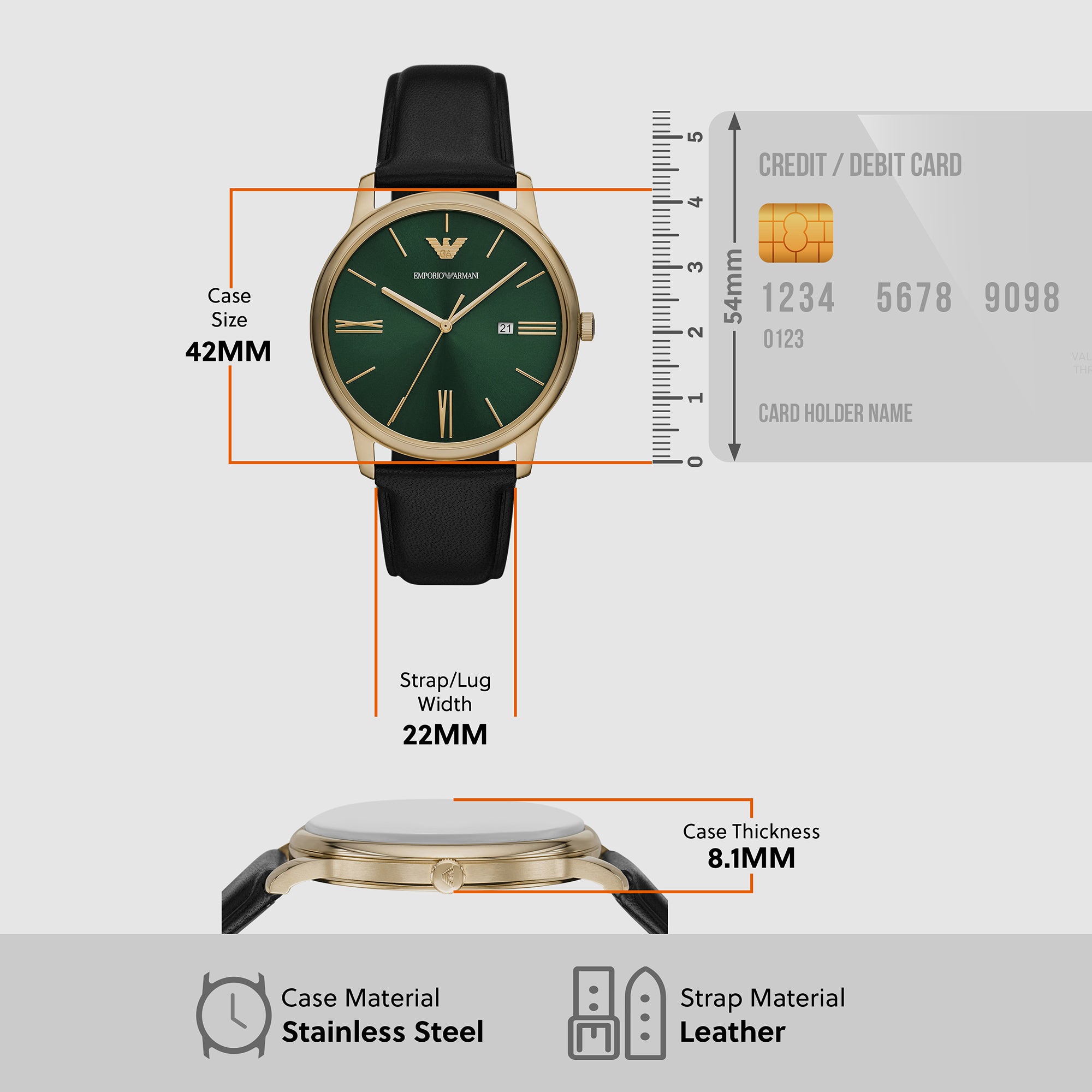 Emporio Armani Leather Green watch