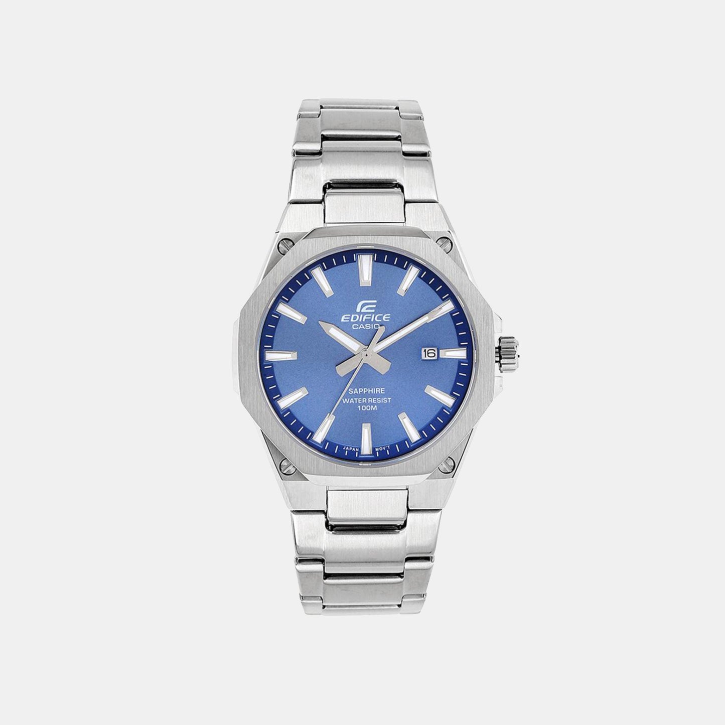 Men Blue Dial Analog Stainless Steel Watch ED602