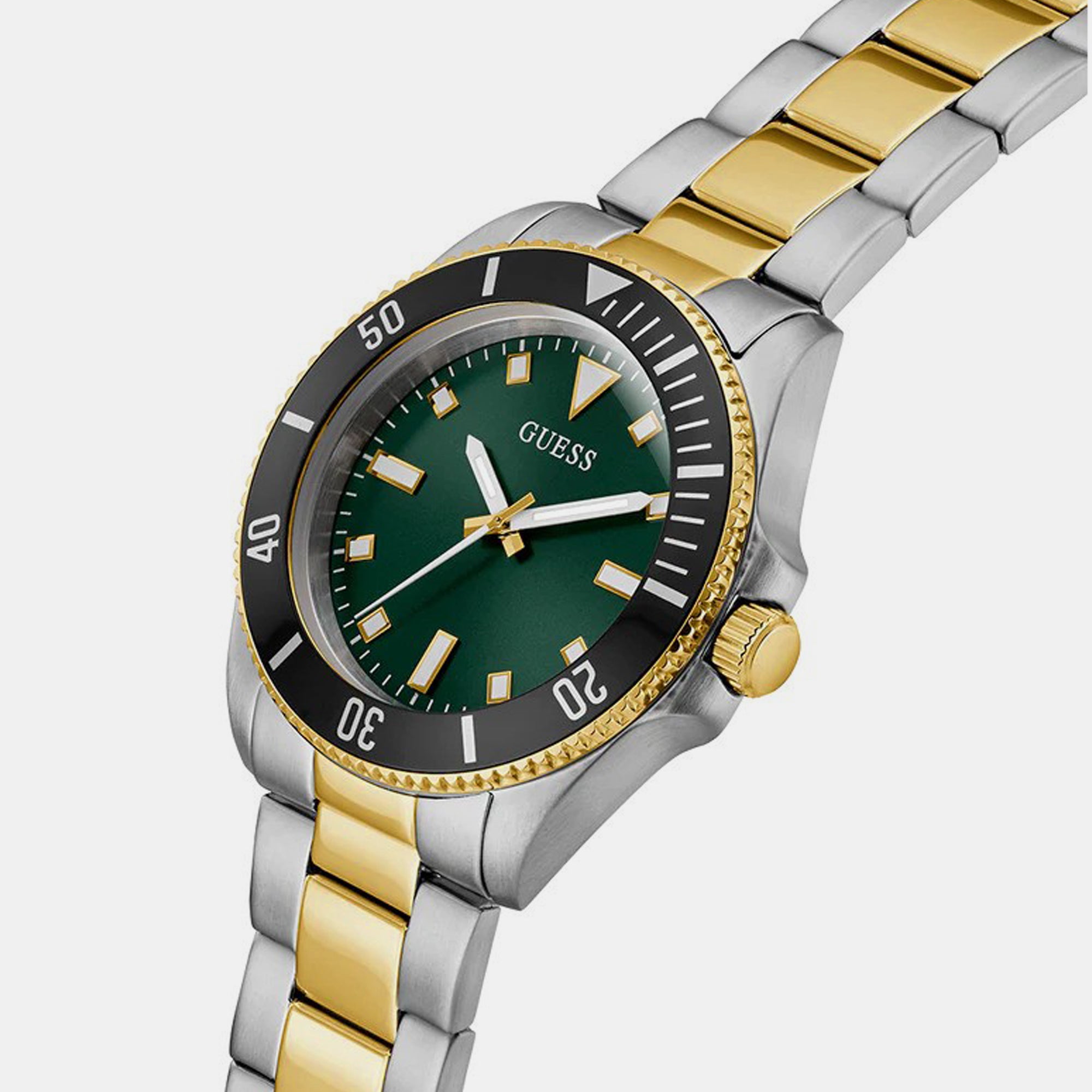 Men Quartz Green Dial Analog Stainless Steel Watch GW0968G4