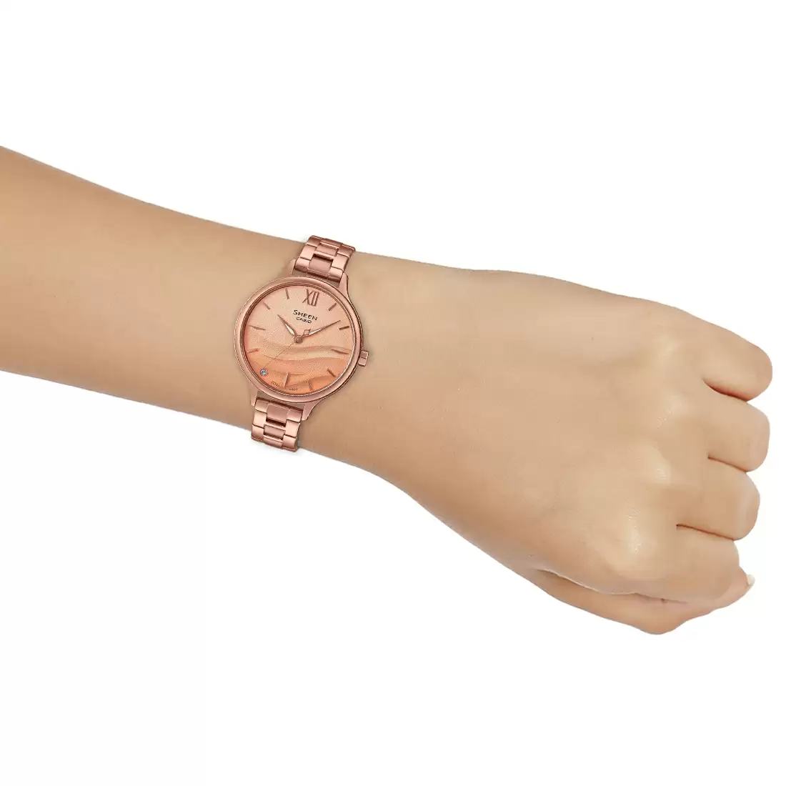 Sheen rose gold store watch