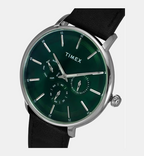 Fashion Men Quartz Green Dial Chronograph Leather Watch TWEG22000