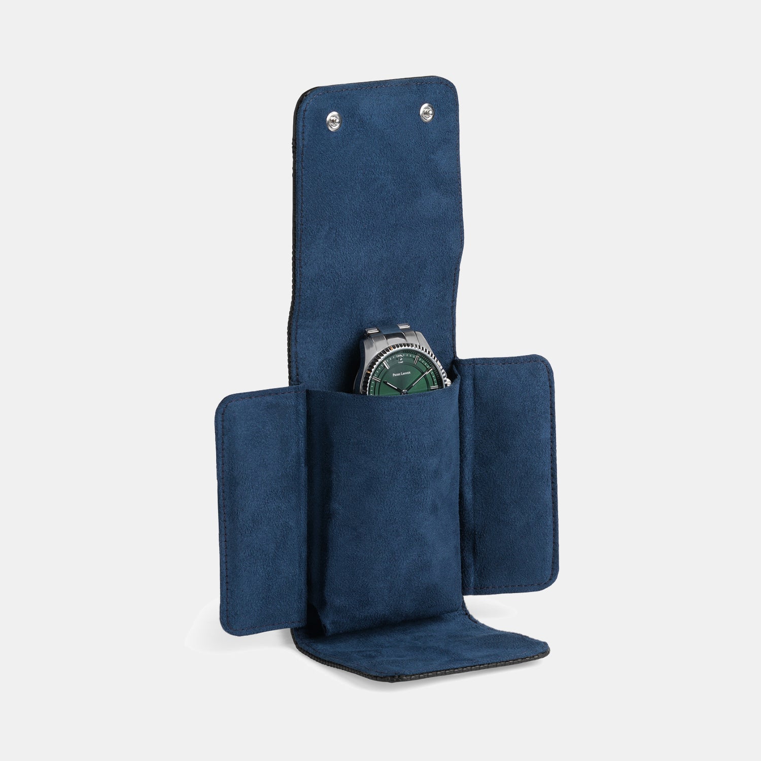 Black Leather Single Watch Pouch Organizer