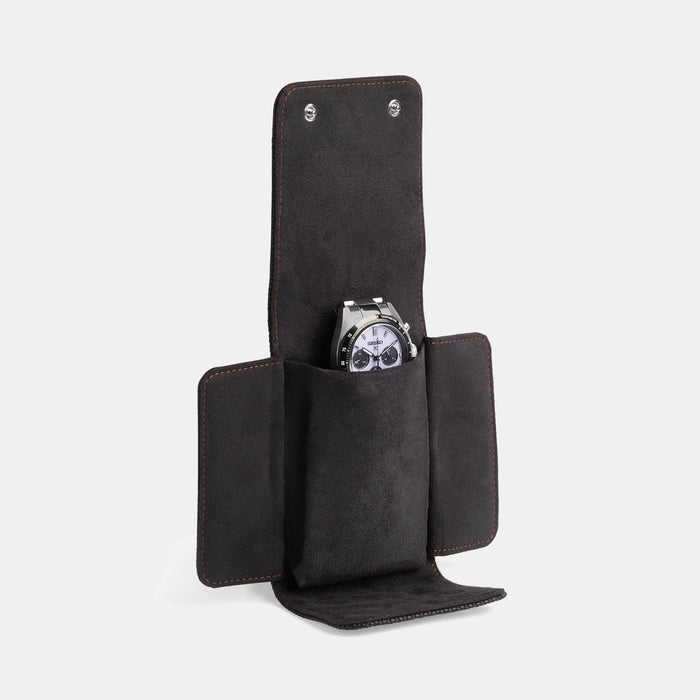 Brown Leather Single Watch Pouch Organizer