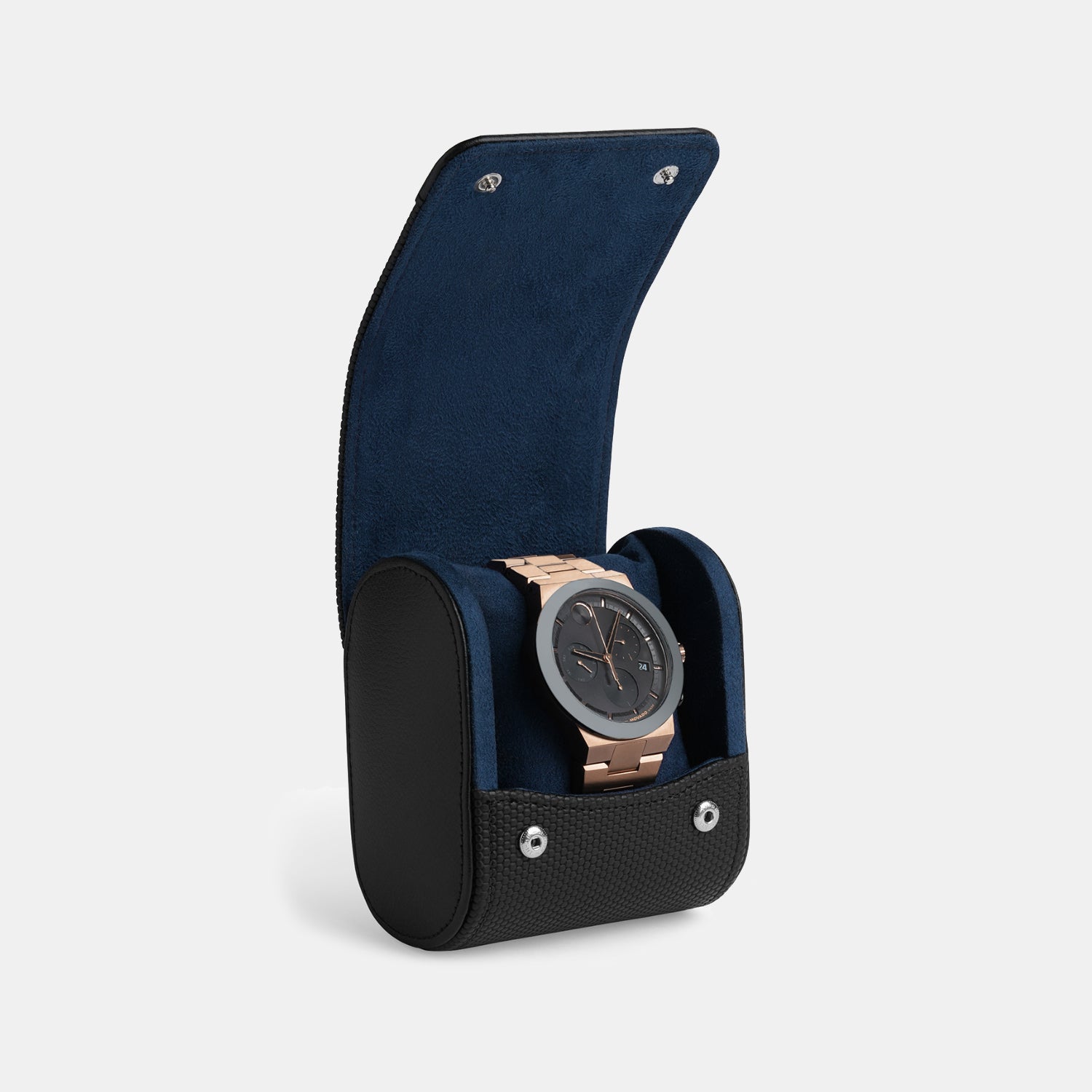Black Leather Single Watch Pod