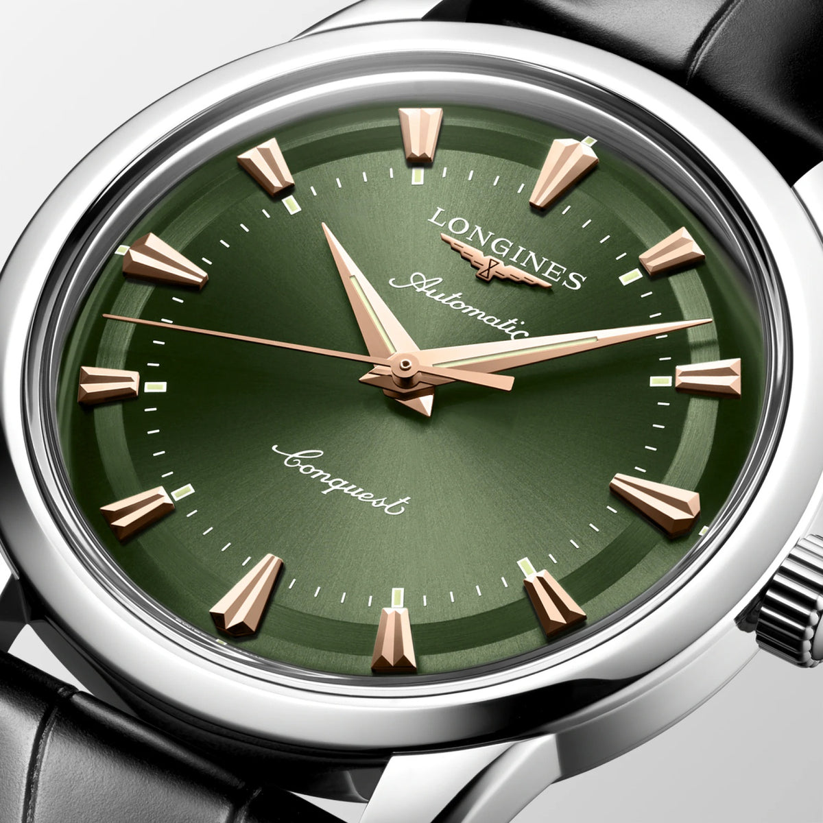 Conquest Men Automatic Green Dial Analog Leather Watch L16504022
