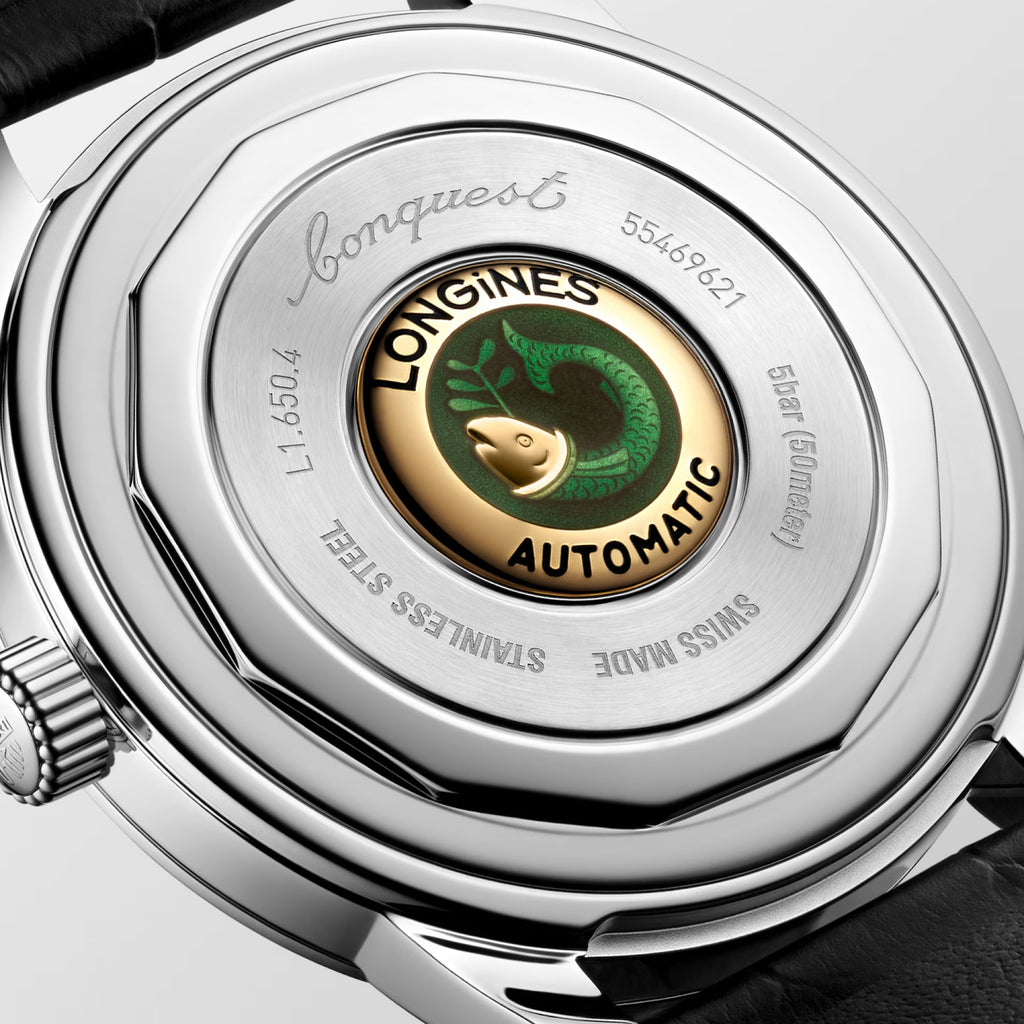 Conquest Men Automatic Green Dial Analog Leather Watch L16504022