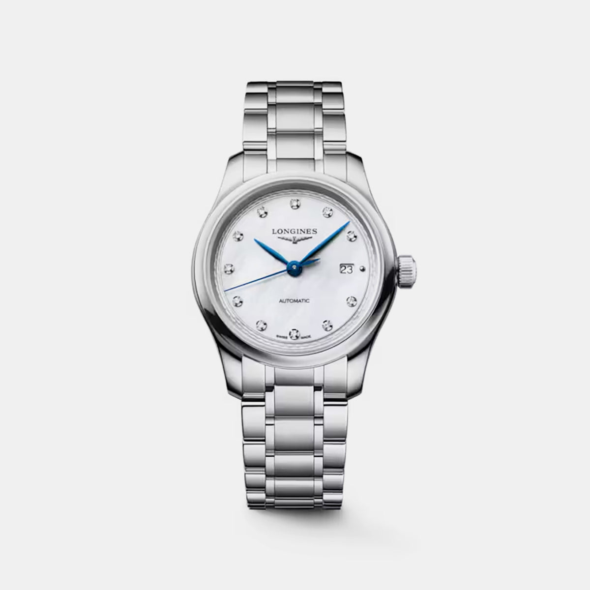 Master Women Automatic White Mother Of Pearl Dial Analog Stainless Steel Watch L24494876