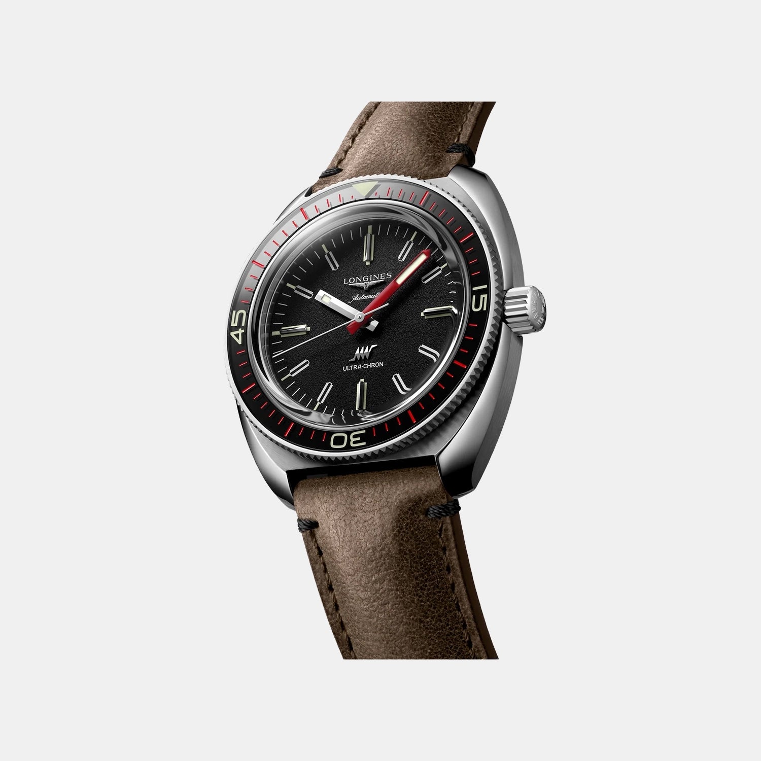 Ultra Chron Men Quartz Black Dial Analog Leather Watch L28364522