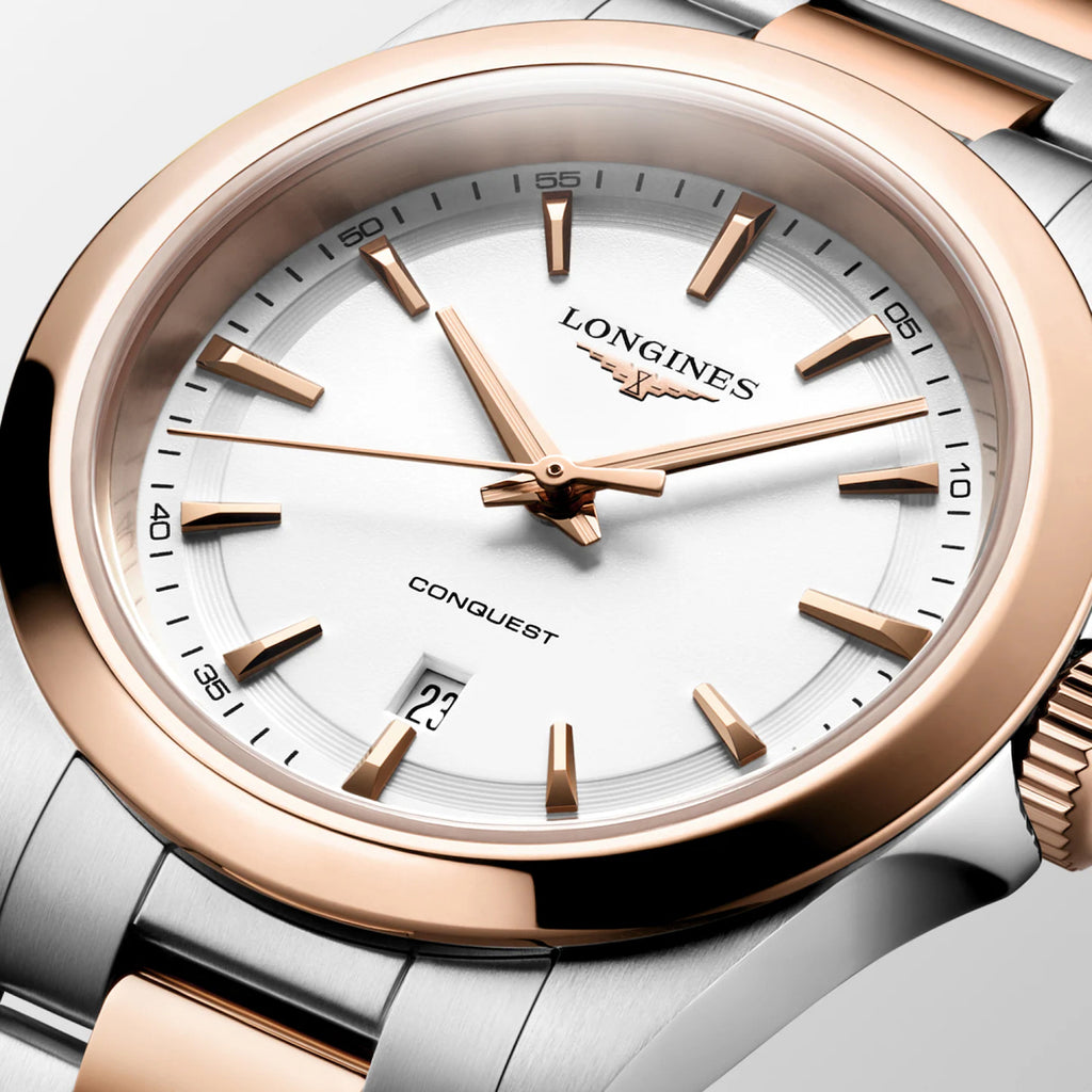 Conquest Women Quartz White Dial Analog Stainless Steel Watch L33503187