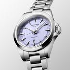 Conquest Women Quartz Lavender Dial Analog Stainless Steel Watch L33504026