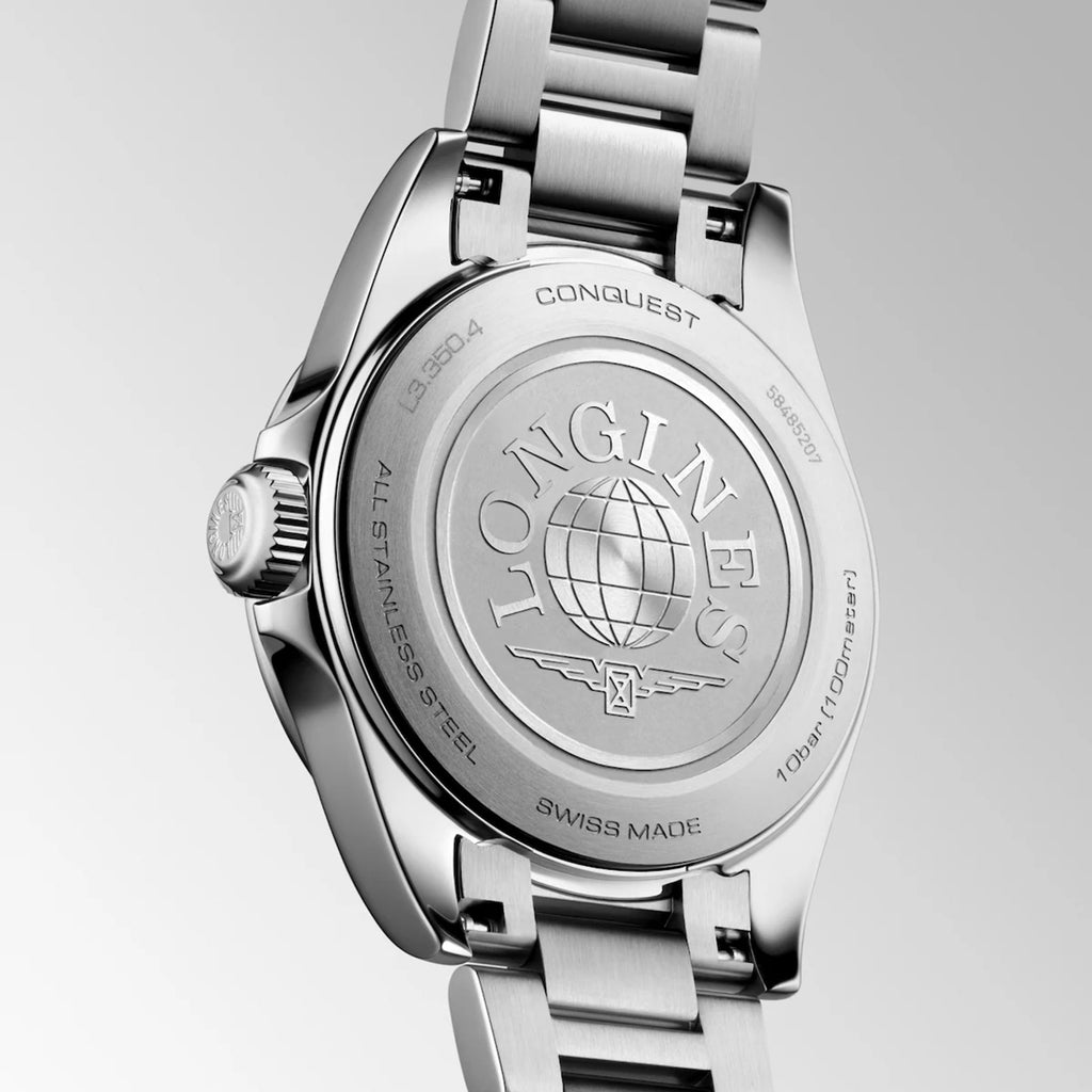 Conquest Women Quartz Lavender Dial Analog Stainless Steel Watch L33504026