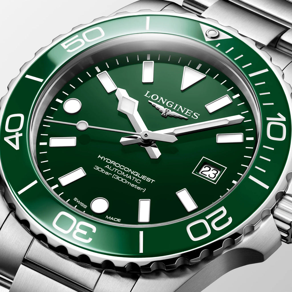 Hydroconquest Men Automatic Green Dial Analog Stainless Steel Watch L37884066