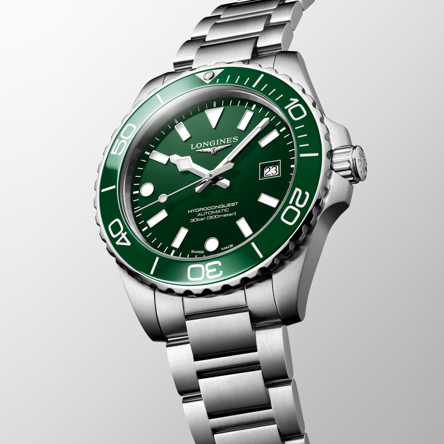 Hydroconquest Men Automatic Green Dial Analog Stainless Steel Watch L37884066