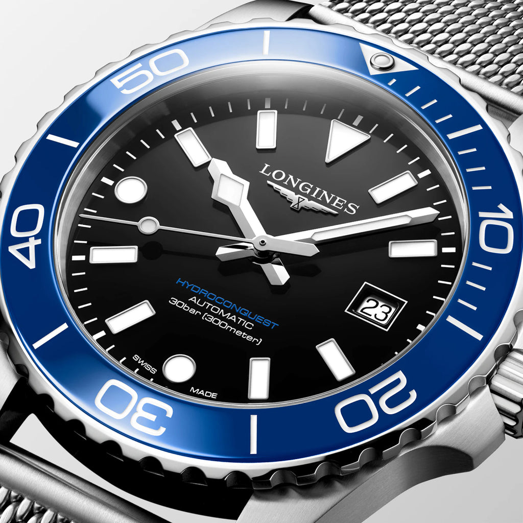 Hydroconquest Men Automatic Black Dial Analog Stainless Steel Watch L37884906