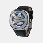 Men Automatic Silver Dial Analog Leather Watch ME1-01