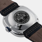Men Automatic Silver Dial Analog Leather Watch ME1-01
