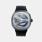 Men Automatic Silver Dial Analog Leather Watch ME1-01