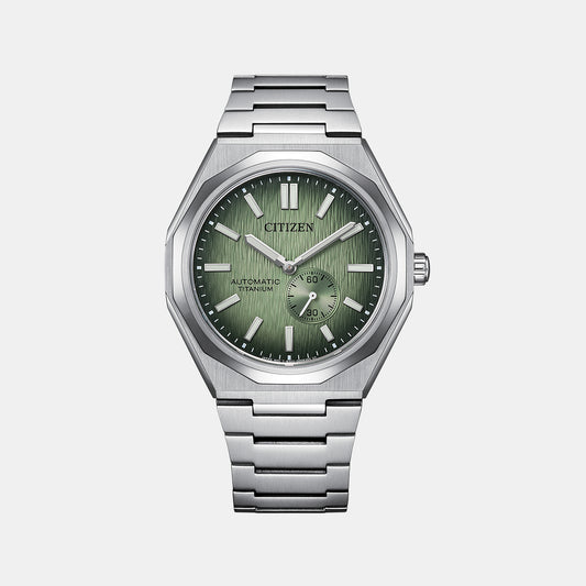 Zenshin Men Automatic Green Dial Analog Titanium Watch NK5020-58X