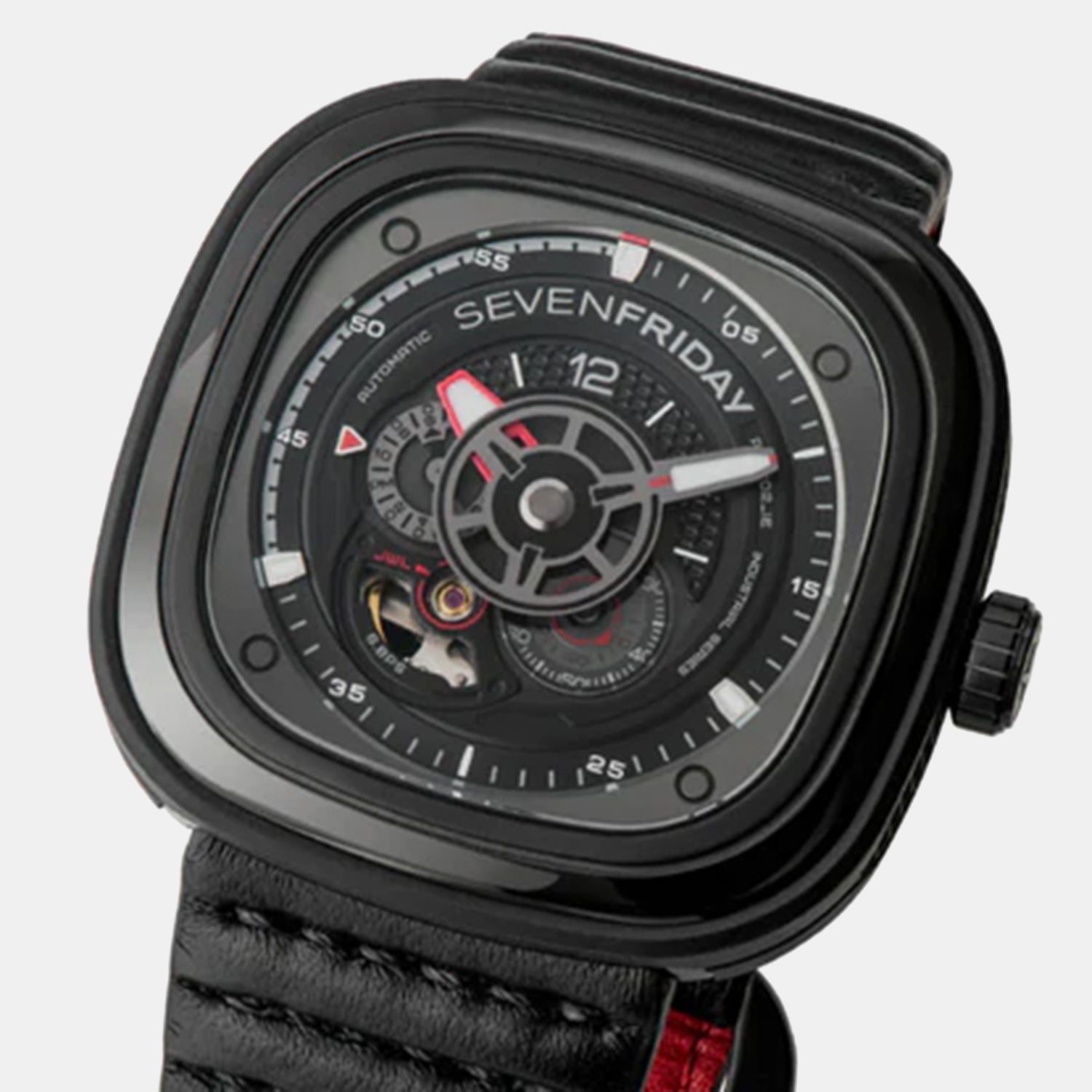 P Series Unisex Automatic Black Dial Analog Silicone Watch P3C/06