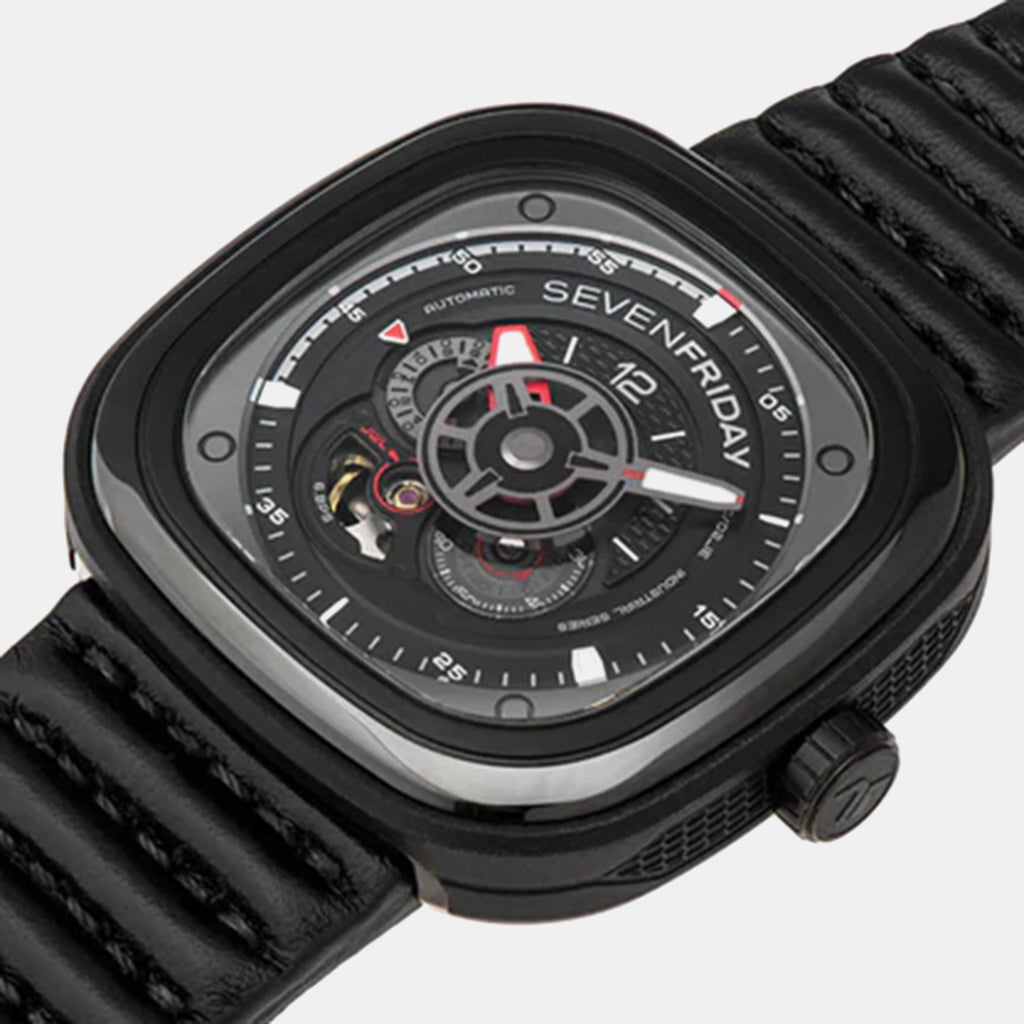 P Series Unisex Automatic Black Dial Analog Silicone Watch P3C/06