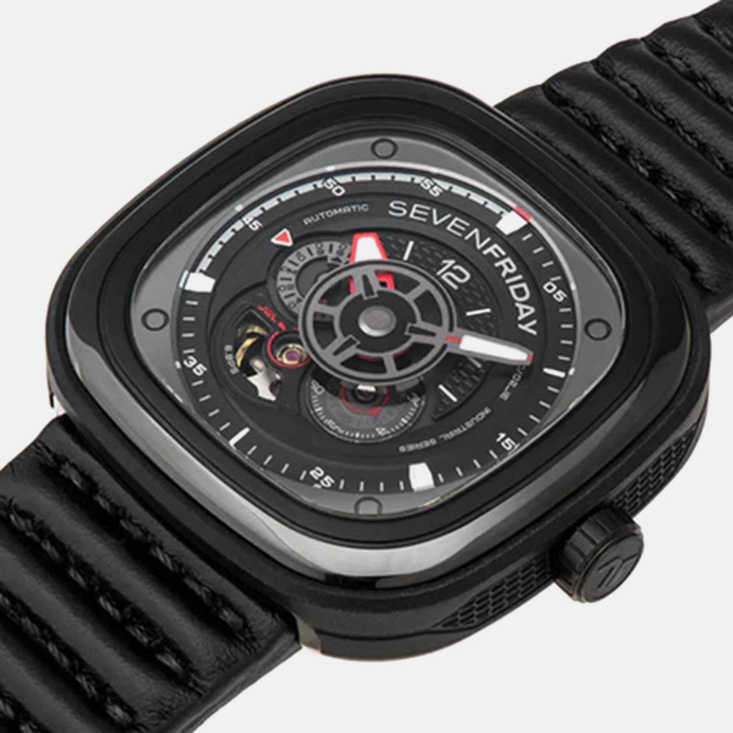 P Series Unisex Automatic Black Dial Analog Silicone Watch P3C/06